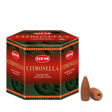 Citronella Backflow Incense Cones, HEM, Box/12